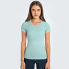 Custom Womens Crop T Shirt Manufacturer |  Slim Fit Workout Tee Shirts Quick Dry Moisture Wicking Shirt