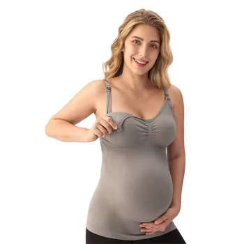 Custom Womens Maternity Bra Top Manufacturer | Nursing Tank with Logo Spandex Maternity Bra Top for Breastfeeding Women Summer Supplier