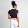 Custom Womens Mesh Equestrian T Shirt Manufacturer | Short Sleeve Equestrian Zip Tops Horse Riding Show Shirt Supplier From China