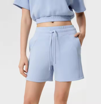 Custom Womens Workout Shorts Manufacturer | Summer Elastic Soft Drawstring Running Shorts With Pockets