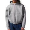Custom Mens Cropped Zip up Hoodie Manufacturer | Mens Cotton Fleece Crop Top Hoodie