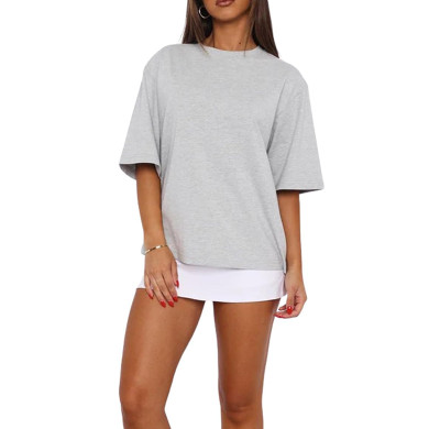 Custom Womens Oversized T-Shirt Manufacturer | Loose Fit Short Sleeve Crew Neck Summer Casual Wear Basic T shirts Supplier