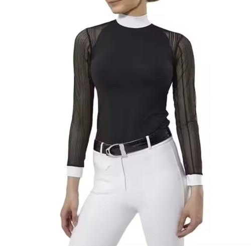 Custom Women's Equestrian Shirt Manufacturer | Horse Riding Show Shirt Tops Supplier From China