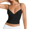 Custom Women's Deep V-Neck Tank Top Manufacturer | Sexy Ruched Sleeveless Crop Slim Fitted Summer Tops OEM Factory
