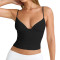 Custom Women's Deep V-Neck Tank Top Manufacturer | Sexy Ruched Sleeveless Crop Slim Fitted Summer Tops OEM Factory