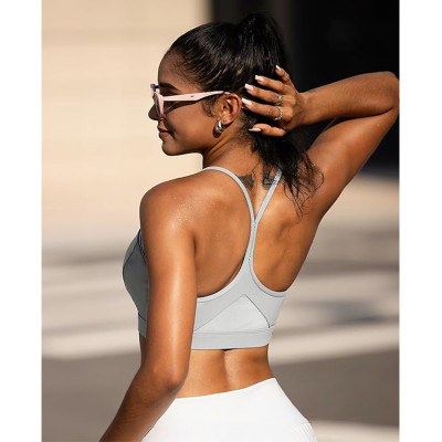 Custom Women's Sports Bra Manufacturer | Sexy Crisscross Back High Impact Longline Workout Yoga Bra Supplier