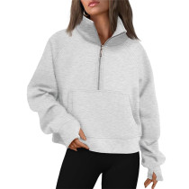 Custom Women's Hoodie Manufacturer | Women's Sweatshirts Half Zip Cropped Pullover Fleece Quarter Zipper Hoodies OEM Supplier