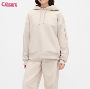 Custom Heavyweight Fleece Travel Hoodie with Built-in Inflatable Neck Pillow