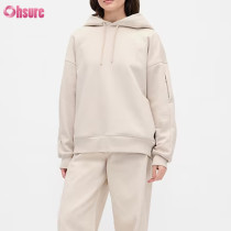 Custom Heavyweight Fleece Travel Hoodie with Built-in Inflatable Neck Pillow