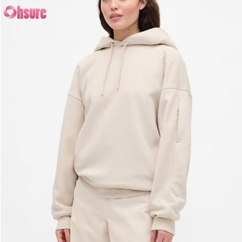 Custom Heavyweight Fleece Travel Hoodie with Built-in Inflatable Neck Pillow