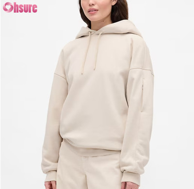 Custom Heavyweight Fleece Travel Hoodie with Built-in Inflatable Neck Pillow