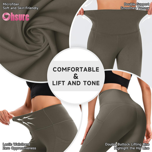 Custom Women’s High-Waist Capri Yoga Leggings with Hidden Back Pocket | 75% PA + 25% LYCRA | OEM/ODM Activewear & Tummy Control Workout Pants Manufacturer