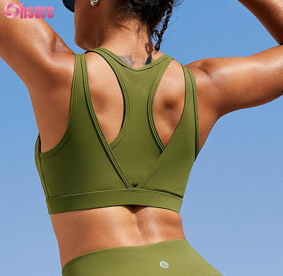 Custom High-Impact Sports Bra for Women | Fabric 75% PA + 25% LYCRA Molded Cup, Adjustable Racerback Support