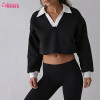Custom Women Casual & Activewear Fusion Retro Polo Collar Cropped Sweatshirt Manufacturer