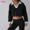 Custom Women Casual & Activewear Fusion Retro Polo Collar Cropped Sweatshirt Manufacturer