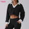Custom Women Casual & Activewear Fusion Retro Polo Collar Cropped Sweatshirt Manufacturer
