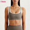 Custom Chic Double-Layer Scalloped Sports Bra Manufacturer | High Impact Faux Two-Piece Yoga Top