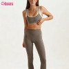 Custom Chic Double-Layer Scalloped Sports Bra Manufacturer | High Impact Faux Two-Piece Yoga Top