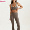 Custom Chic Double-Layer Scalloped Sports Bra Manufacturer | High Impact Faux Two-Piece Yoga Top