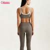 Custom Chic Double-Layer Scalloped Sports Bra Manufacturer | High Impact Faux Two-Piece Yoga Top
