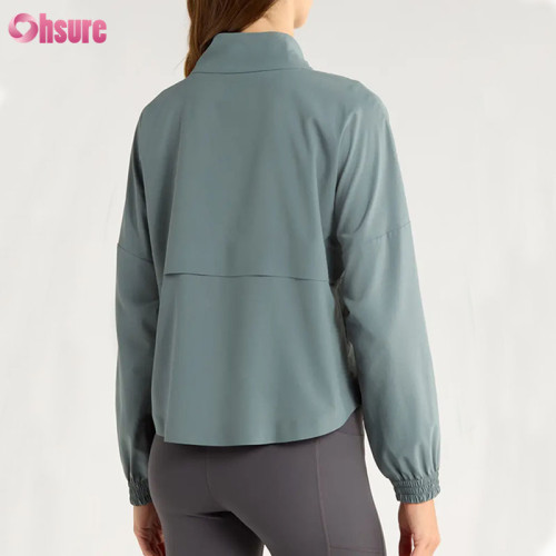 Custom Womens Oversized Quarter-Zip Sports Windbreaker Jacket | High-Elasticity Running Pullover Manufacturer