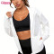 Custom Women's Zipper Hooded Workout Jacket with Mesh Contrast Panels High Elasticity Sportswear Manufacturer
