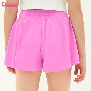 Custom High Waist Flowy 2-in-1 Workout Shorts for Women with Hidden Pocket & Drawstring OEM Supplier