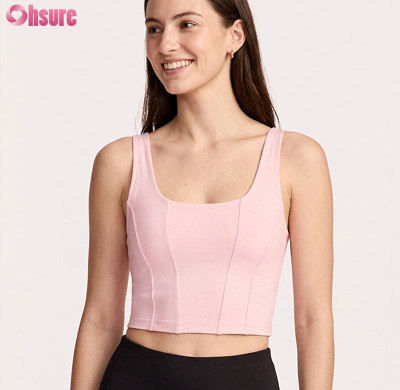 Custom Women's Longline Low Impact Sports Bra | Yoga & Pilates Wireless Bra OEM & Wholesale