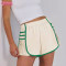 Women's Quick-Dry Pleated Workout Shorts | Contrast Stitch Gym Wear | Custom Logo OEM Athletic Apparel - Beige