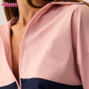 Custom Women's Contrast Panel Windbreaker Jacket | Lightweight Cropped Sports Tracksuit Top