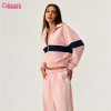 Custom Women's Contrast Panel Windbreaker Jacket | Lightweight Cropped Sports Tracksuit Top