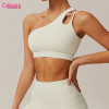 Custom One-Shoulder Asymmetric Yoga Bra - High-Elasticity Gym Sports Top for OEM/ODM