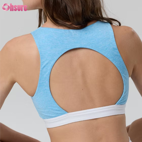 Custom Women Two-Piece Yoga Set Mock Neck Backless Sports Bra and High Waist Running Shorts Tracksuit Wholesale