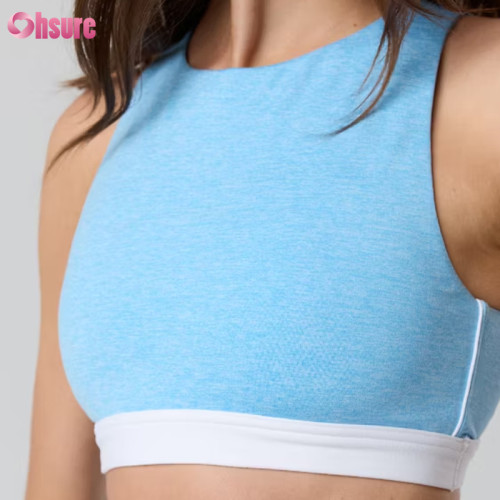 Custom Women Two-Piece Yoga Set Mock Neck Backless Sports Bra and High Waist Running Shorts Tracksuit Wholesale