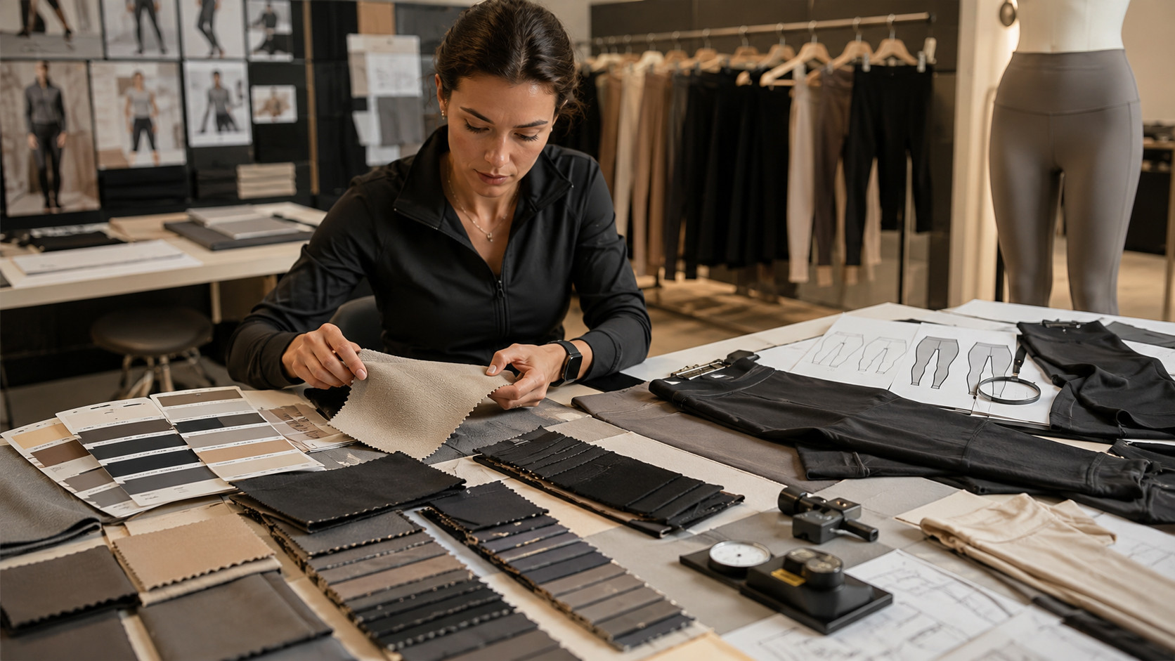 Luxury yoga leggings fabric development and premium activewear sample review