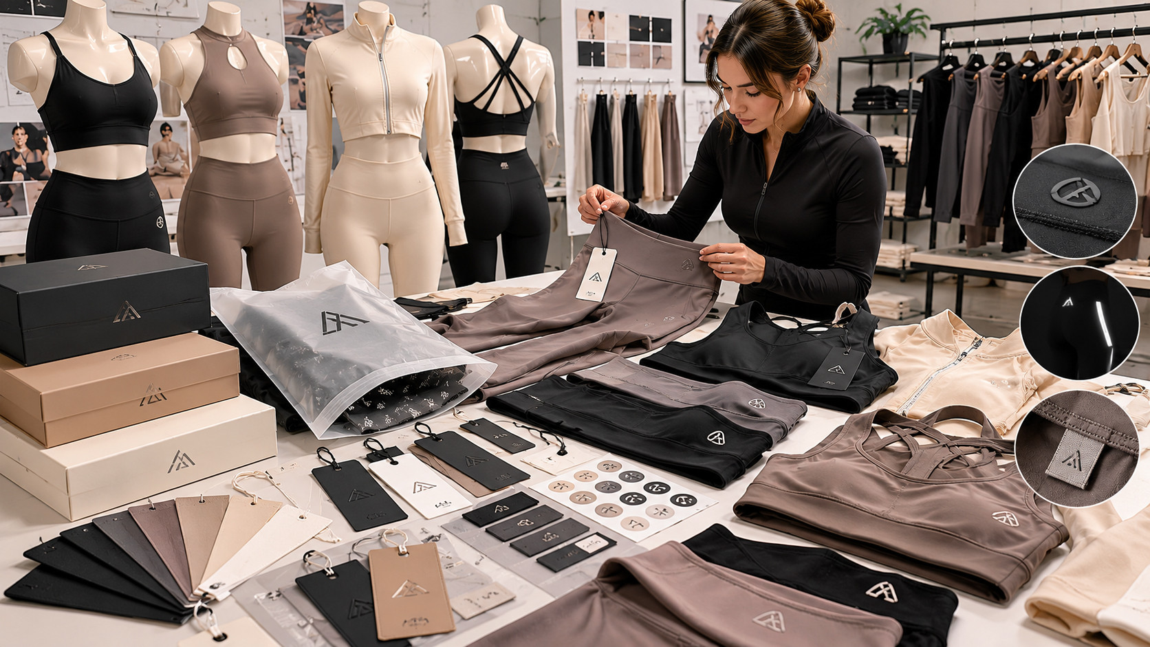 Private label yoga apparel branding and packaging development