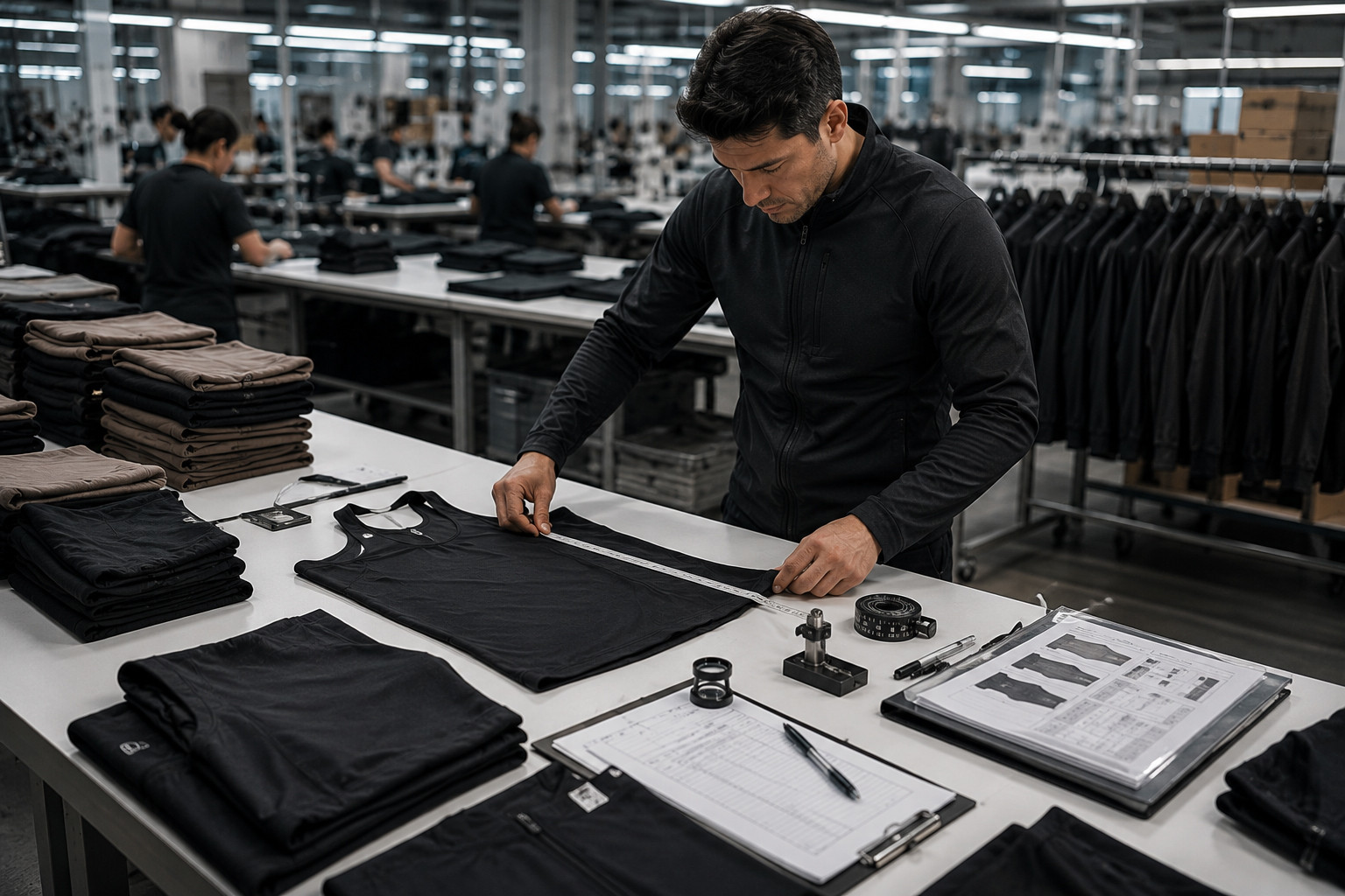 Custom gym wear quality control and activewear inspection