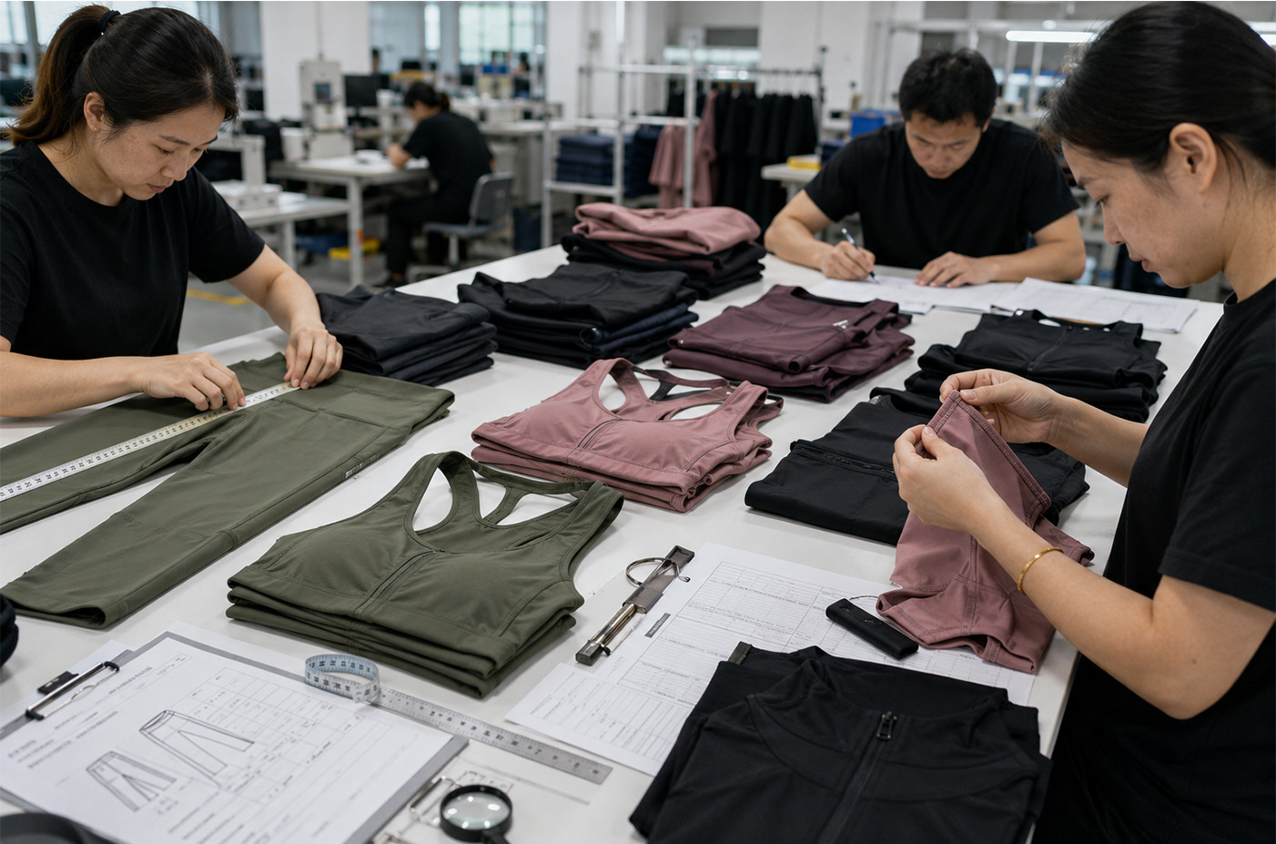 Fitness apparel quality control inspection