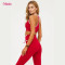 Custom Nylon Lycra Yoga Set | Women Cutout Racerback Sports Bra Sculpting Running Tights Two Piece Fitness Tracksuit