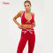 Custom Nylon Lycra Yoga Set | Women Cutout Racerback Sports Bra Sculpting Running Tights Two Piece Fitness Tracksuit