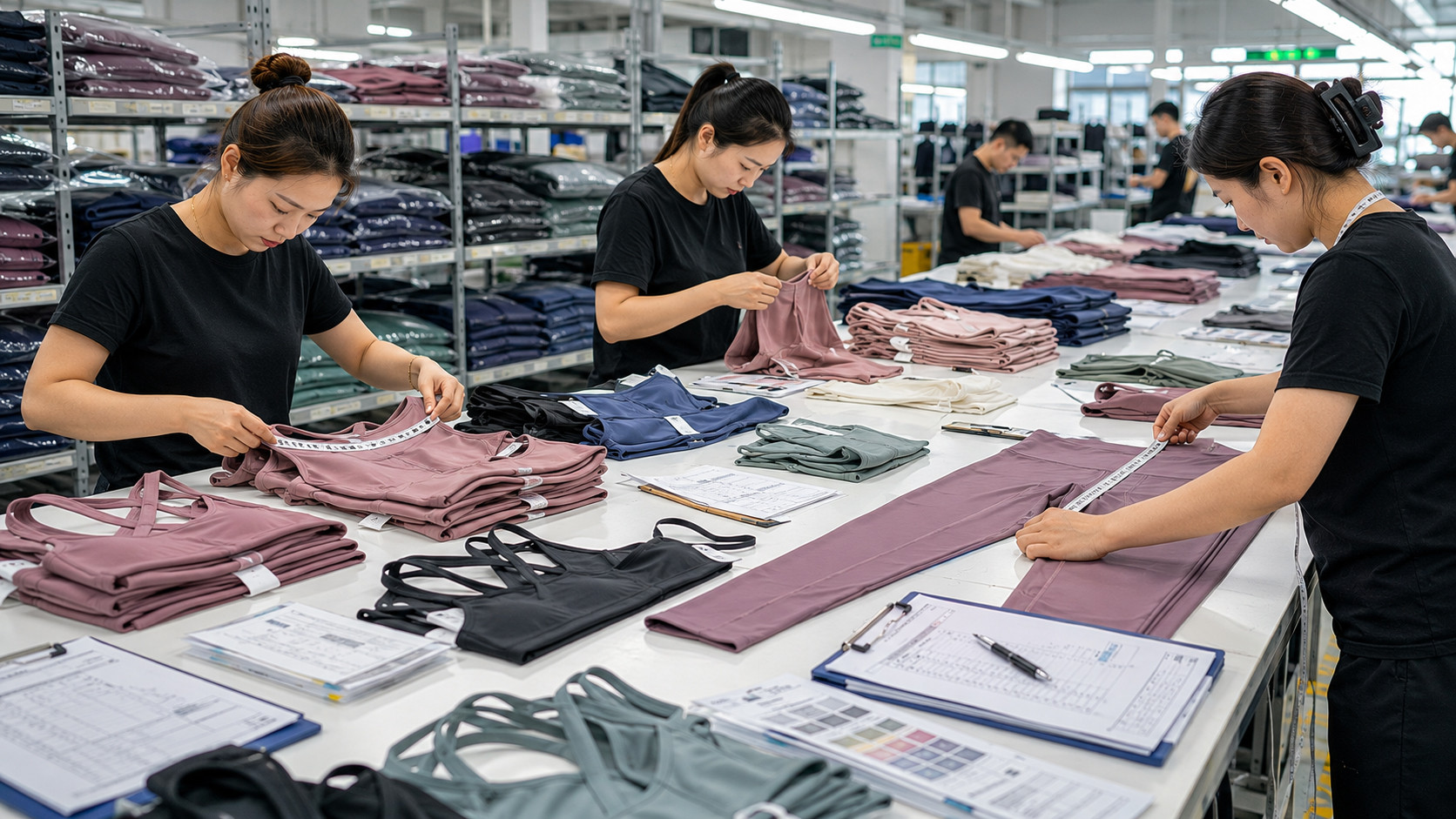 Gym wear quality control inspection
