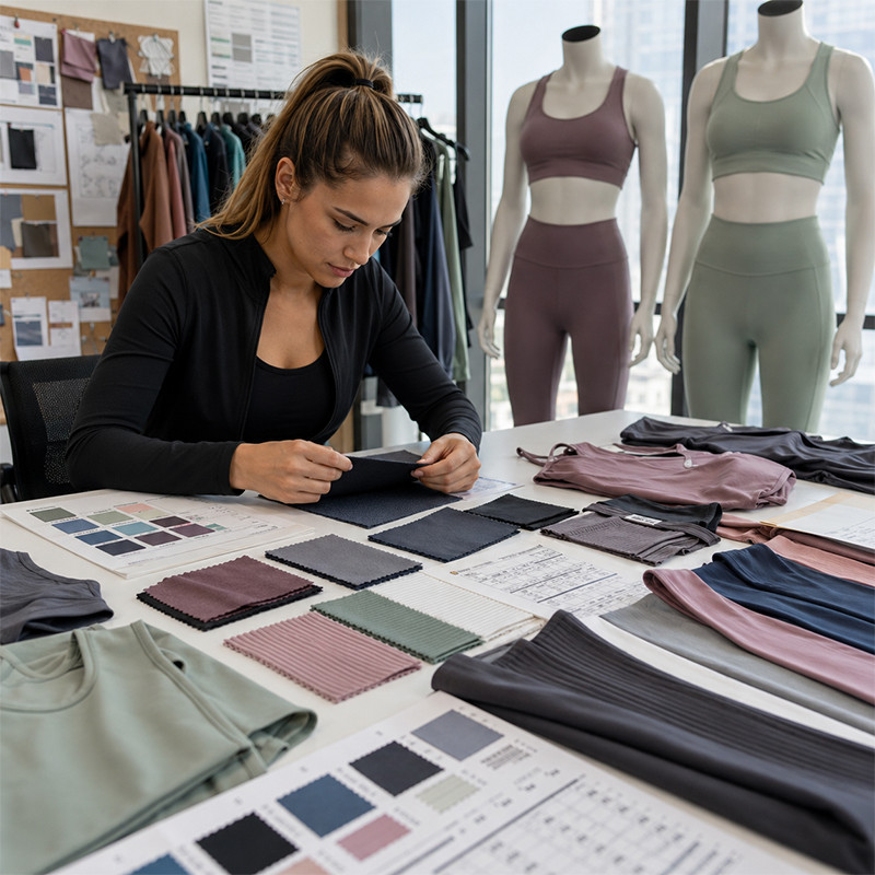 Activewear fabric selection for gym wear sets