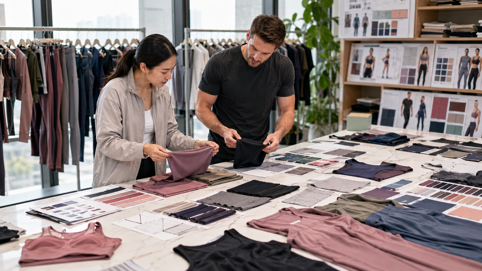 Activewear fabric sourcing and product development process
