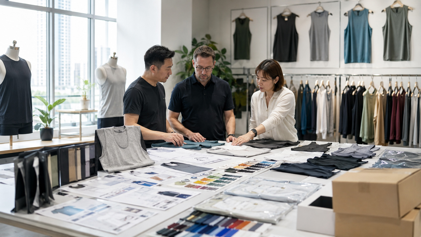 OEM tank tops manufacturer product development showroom