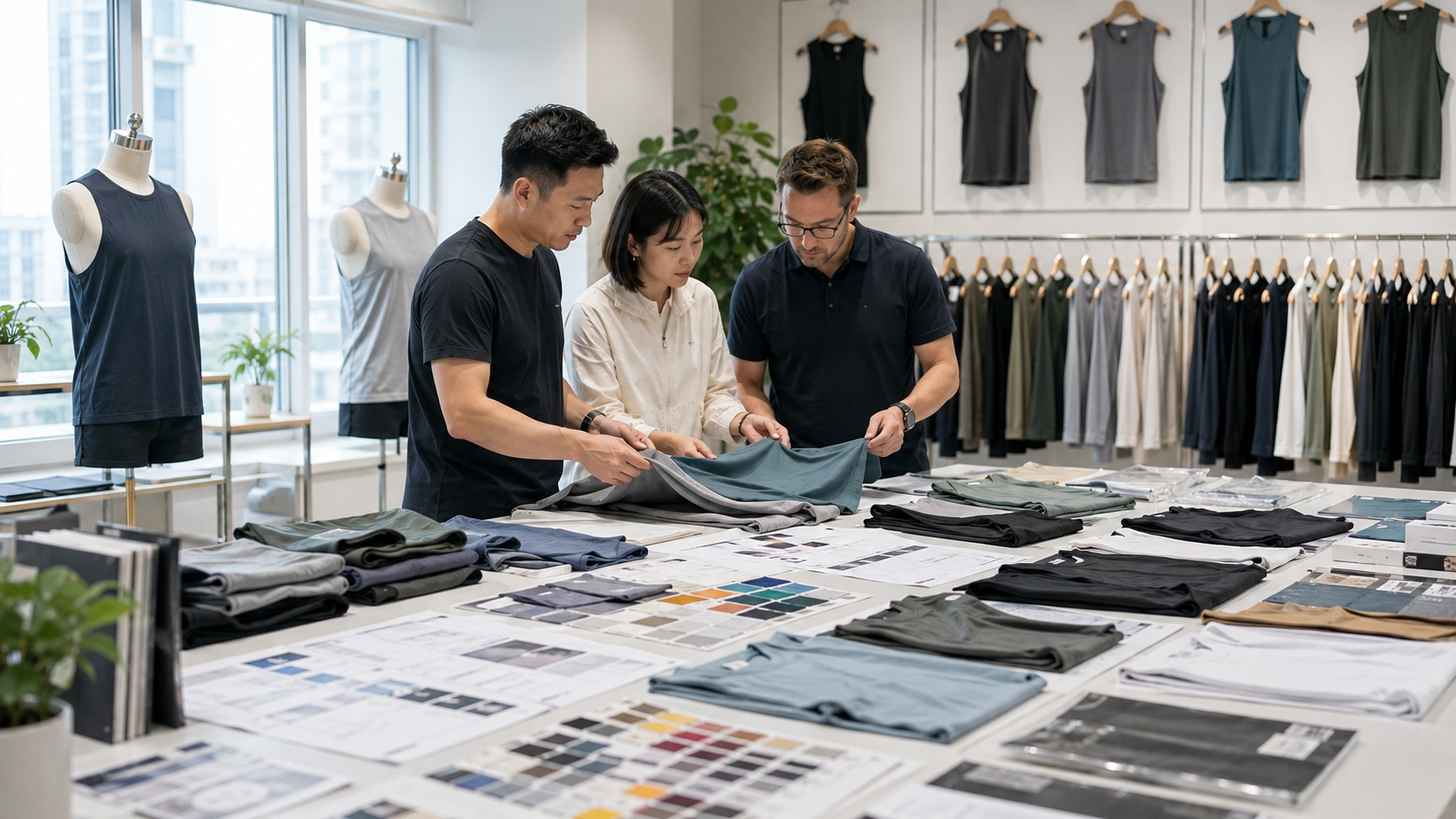 Tank top fabric sourcing and material testing for OEM activewear production
