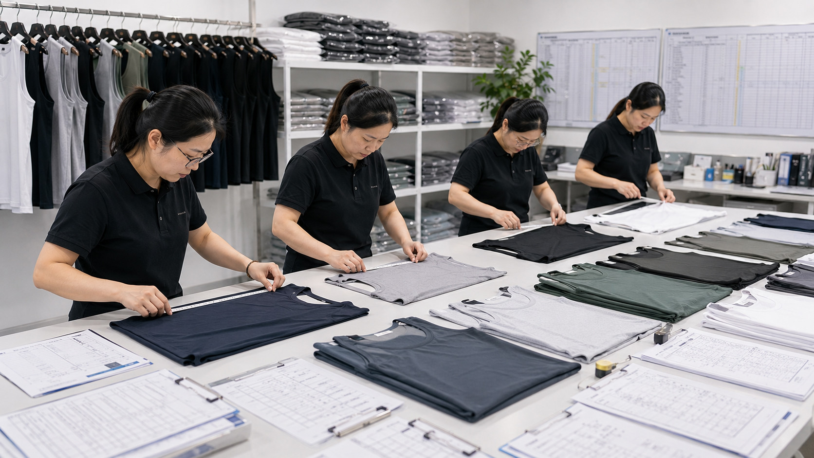 Quality control inspection for OEM tank tops bulk production
