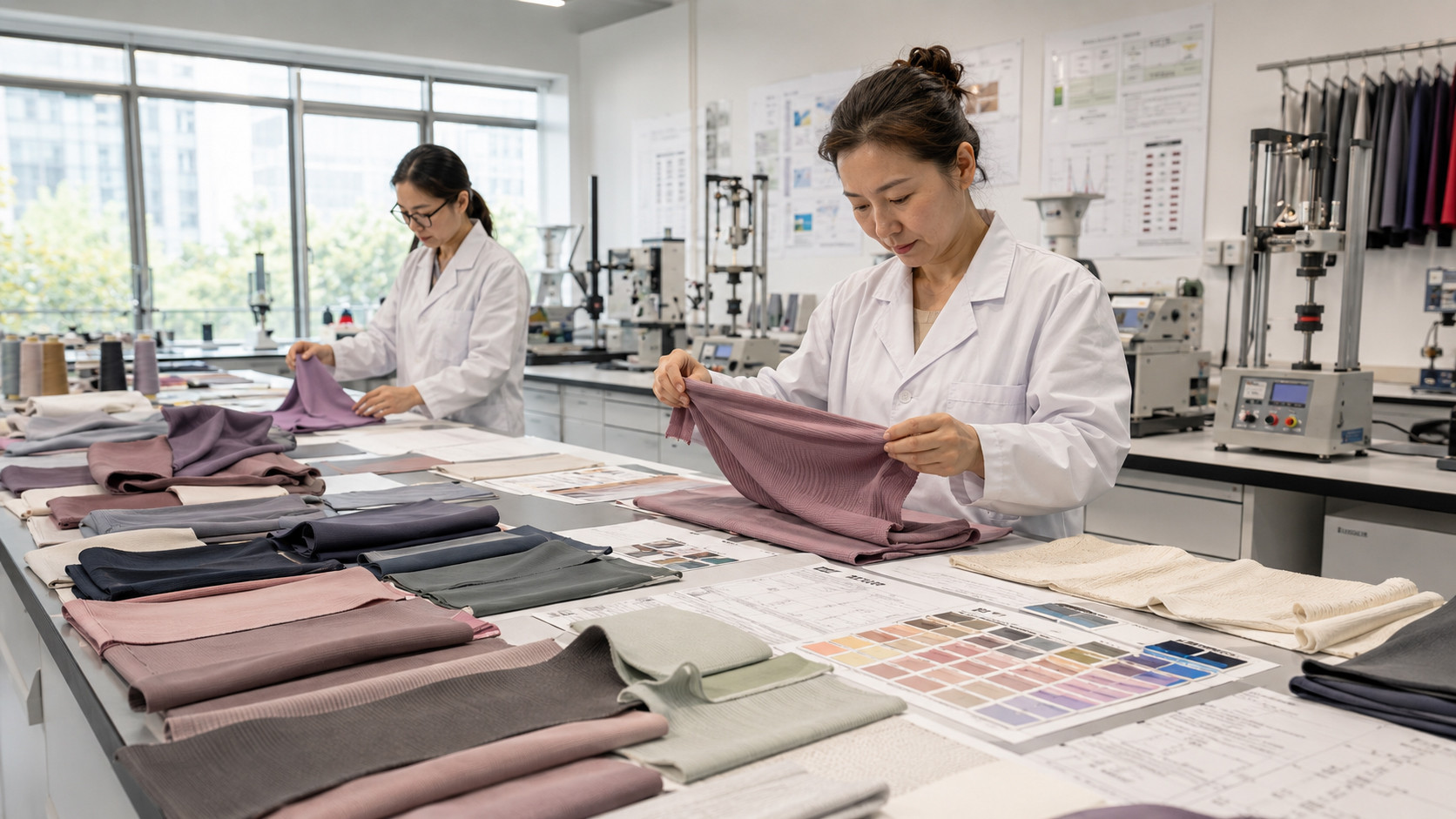 Fabric selection table for maternity activewear manufacturing