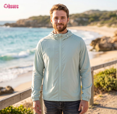 Custom Lightweight UV Protection Sun Jacket with Breathable Mesh Back Panel