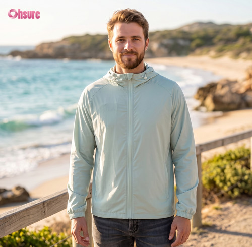 Custom Lightweight UV Protection Sun Jacket with Breathable Mesh Back Panel