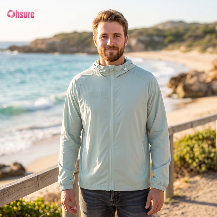 Custom Lightweight UV Protection Sun Jacket with Breathable Mesh Back Panel